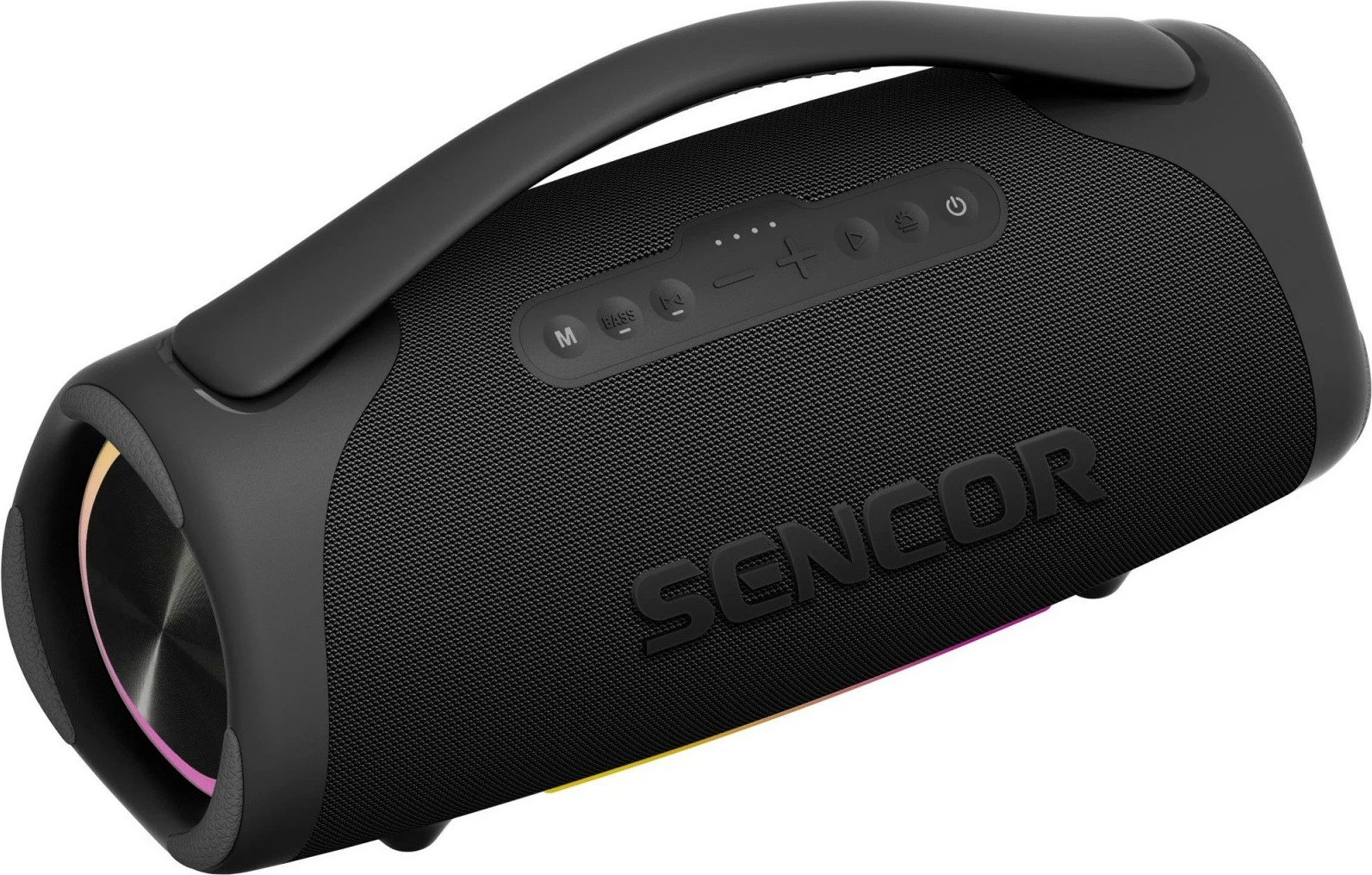 Altoparlant Bluetooth portabël, Sencor Resonex MEGA, 190W (130W me bateri), IPX7, TWS deri 99 njësi, 22500mAh, Bluetooth 5.3, LED, e zezë