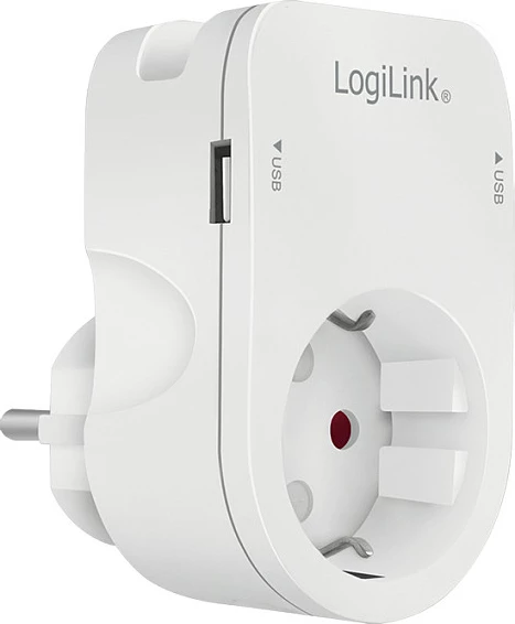 Karikues USB-A LogiLink 17W 2-port, 2x USB-A, prizë CEE 7/3, i bardhë