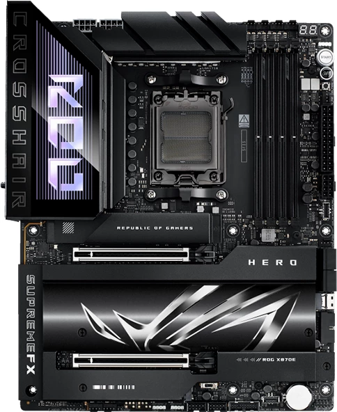 Pllakë amë ASUS ROG Crosshair X870E Hero, ATX, Socket AM5, DDR5, AMD X870E, e zezë