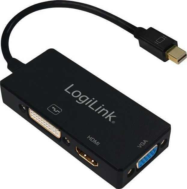 Kabllo përshtatës LogiLink, DisplayPort, HDMI, DVI, i zi