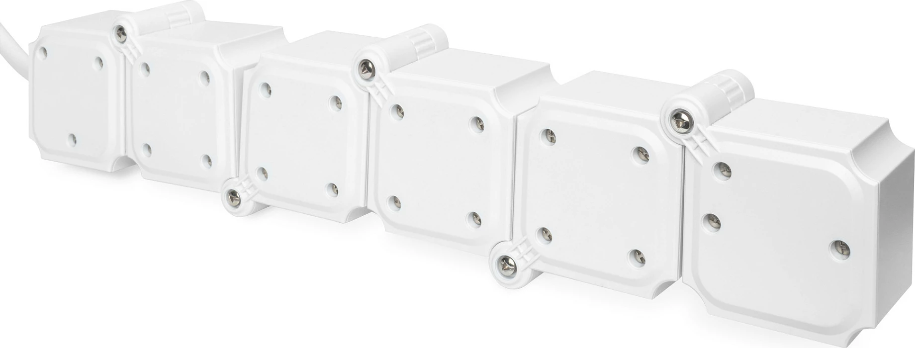 Shirit prizash Digitus 4x Schuko + 2x USB, kabllo 1.6 m, me ndërprerës, bardhë/zi
