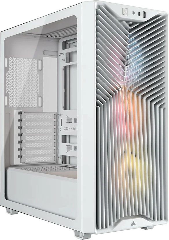 Kasë Corsair 3200D RS ARGB Mid Tower ATX, xham i kalitur, e bardhë