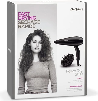 Tharëse flokësh BaByliss D563DE 2100W, motor DC, me diffuser dhe koncentrator, e zezë