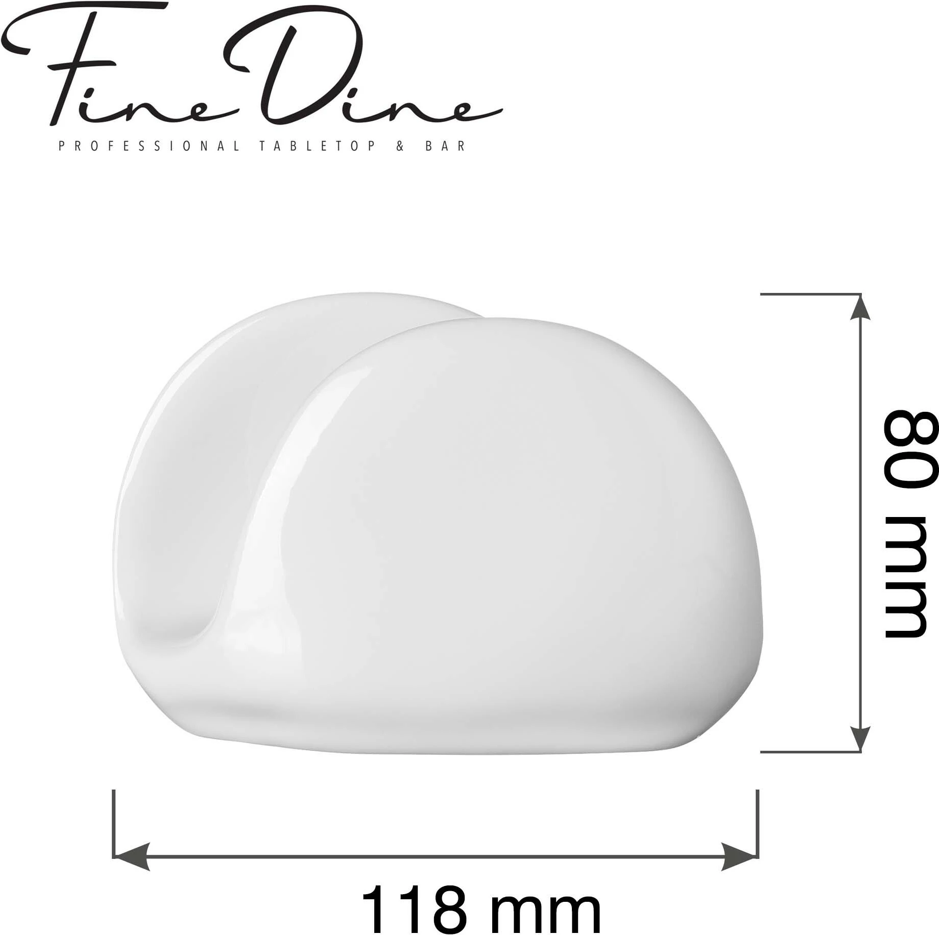 Mbajtës pecetash Fine Dine Pure Bianco, porcelan i vitrificar, set 6 copë, i bardhë