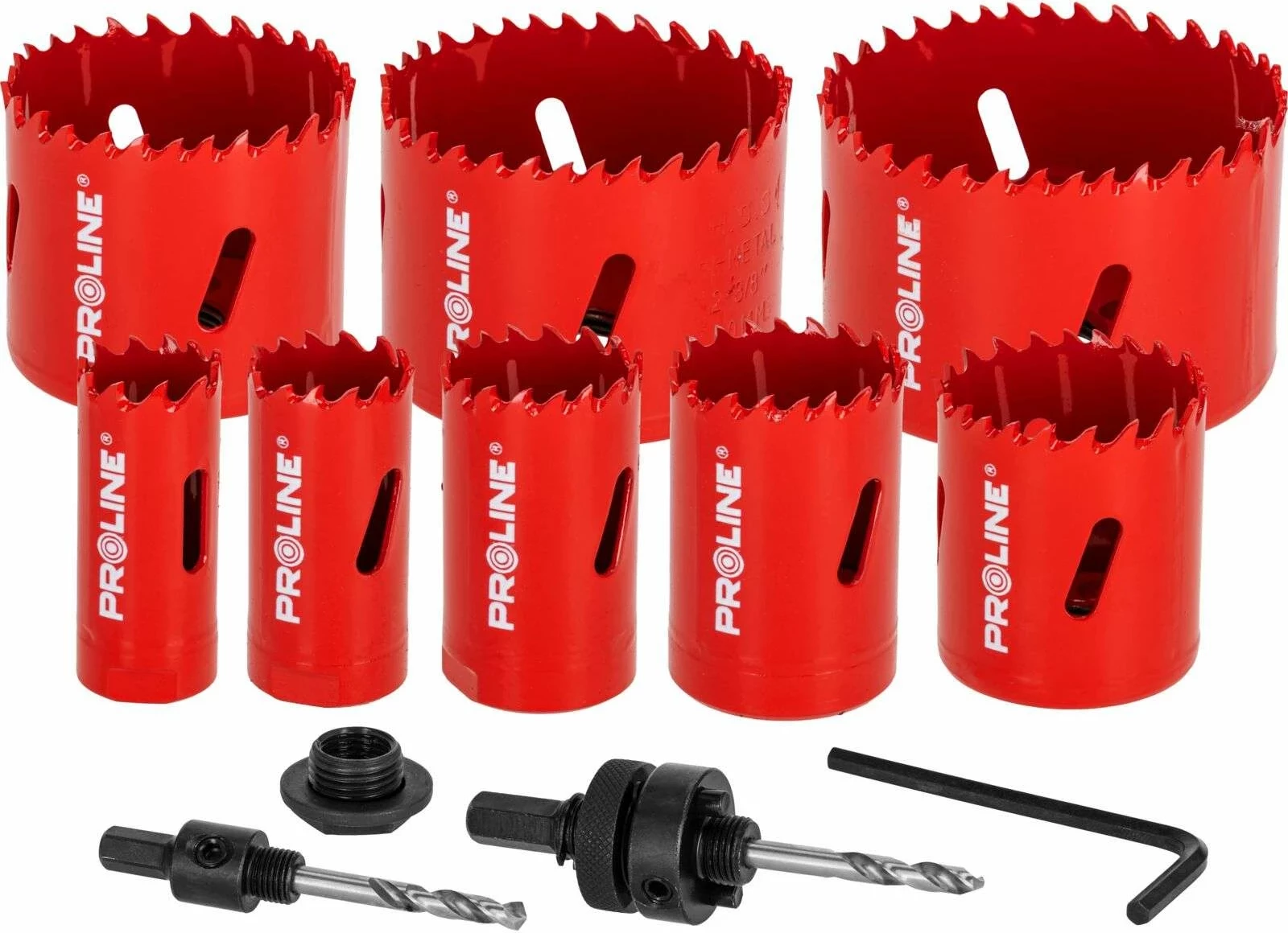 Set sharrash kurorë PROLINE 27491 bi-metal HSS M3, 4/6 TPI, 22-68 mm, 8 copë