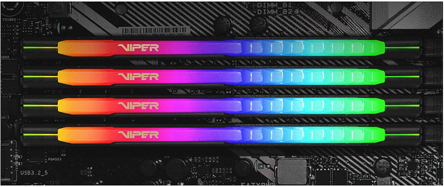 RAM Memorje Patriot Viper Steel RGB, 16GB (2x8GB) DDR4 3600MHz CL20, e zezë