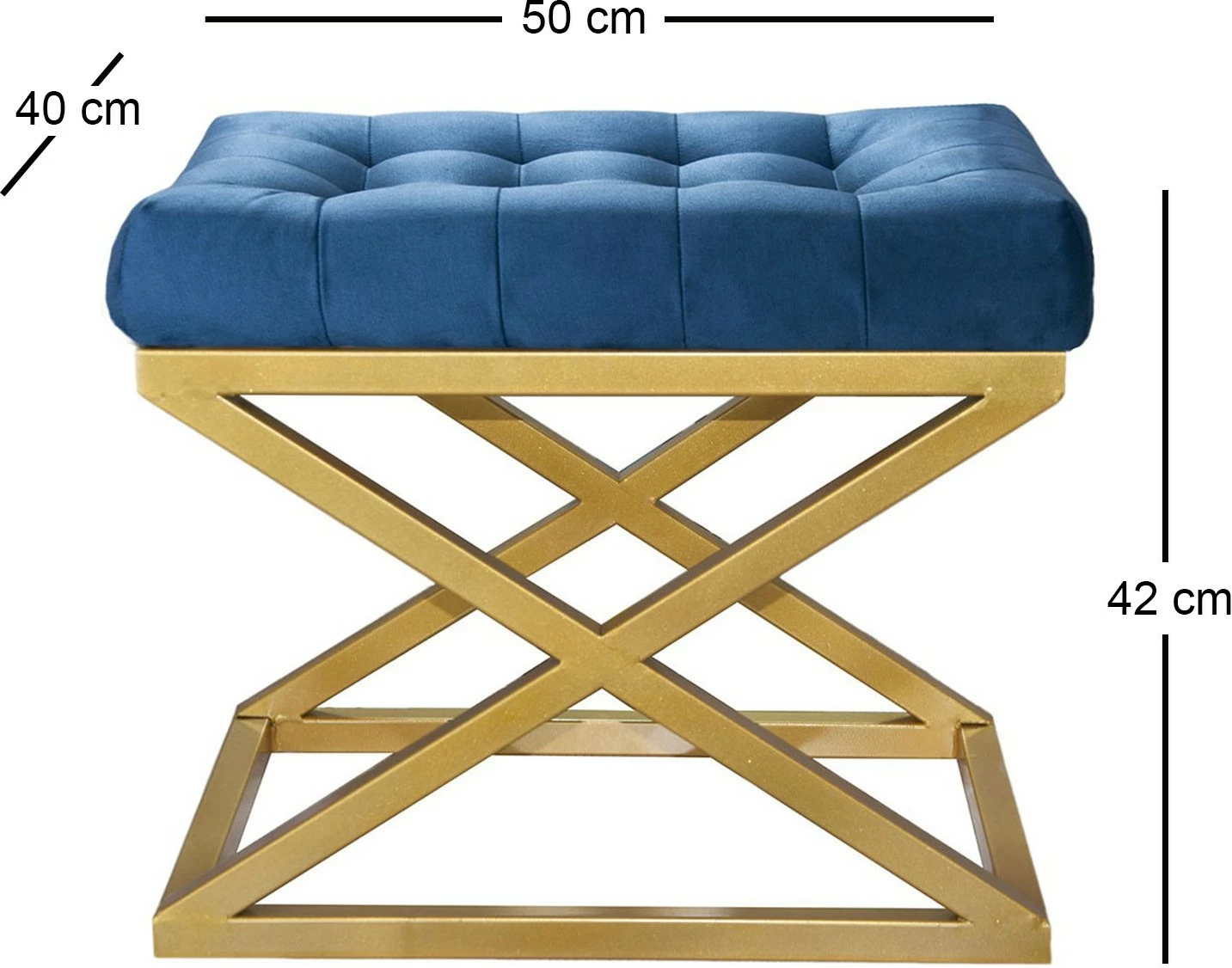 Puf Atelier del Sofa, ngjyrë ari dhe kaltër, Capraz