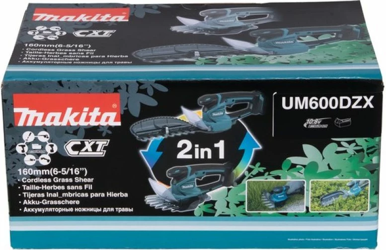 Prerëse shkurresh dhe bari Aku Makita UM600DZX, zi/kaltër