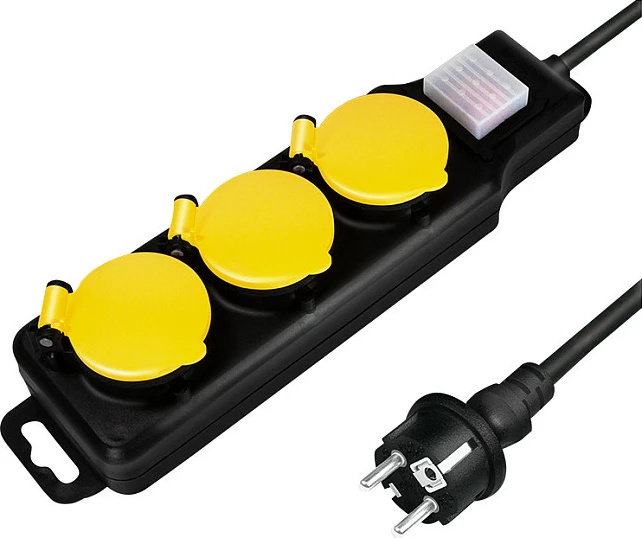 Shirit prizash LogiLink, 3 priza sigurie, me switch, IP44, outdoor, zi