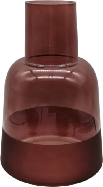 Vazo ZEME, qelq, ngjyrë bordo, 15x15x23.5cm