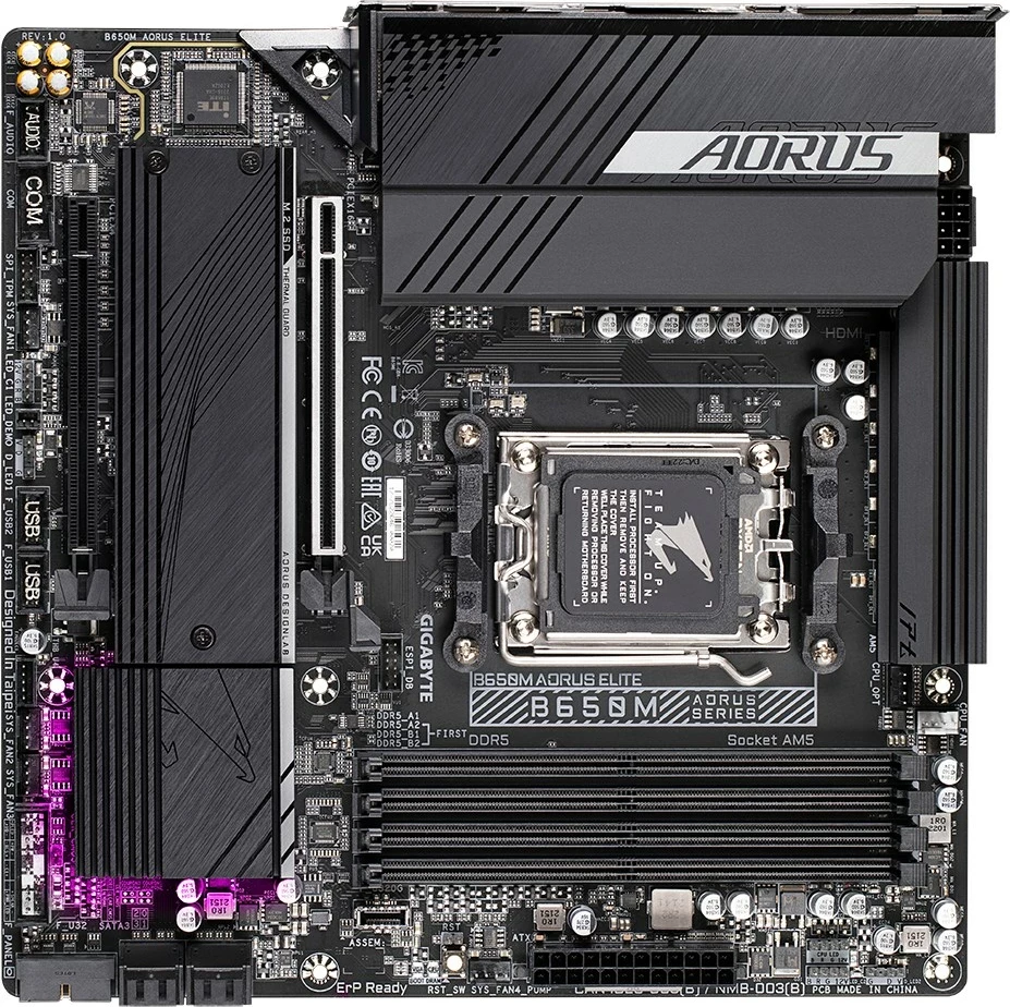 Pllakë amë Gigabyte B650M AORUS ELITE, Socket AM5, për AMD Ryzen, DDR5, PCIe 5.0, 2.5GbE LAN