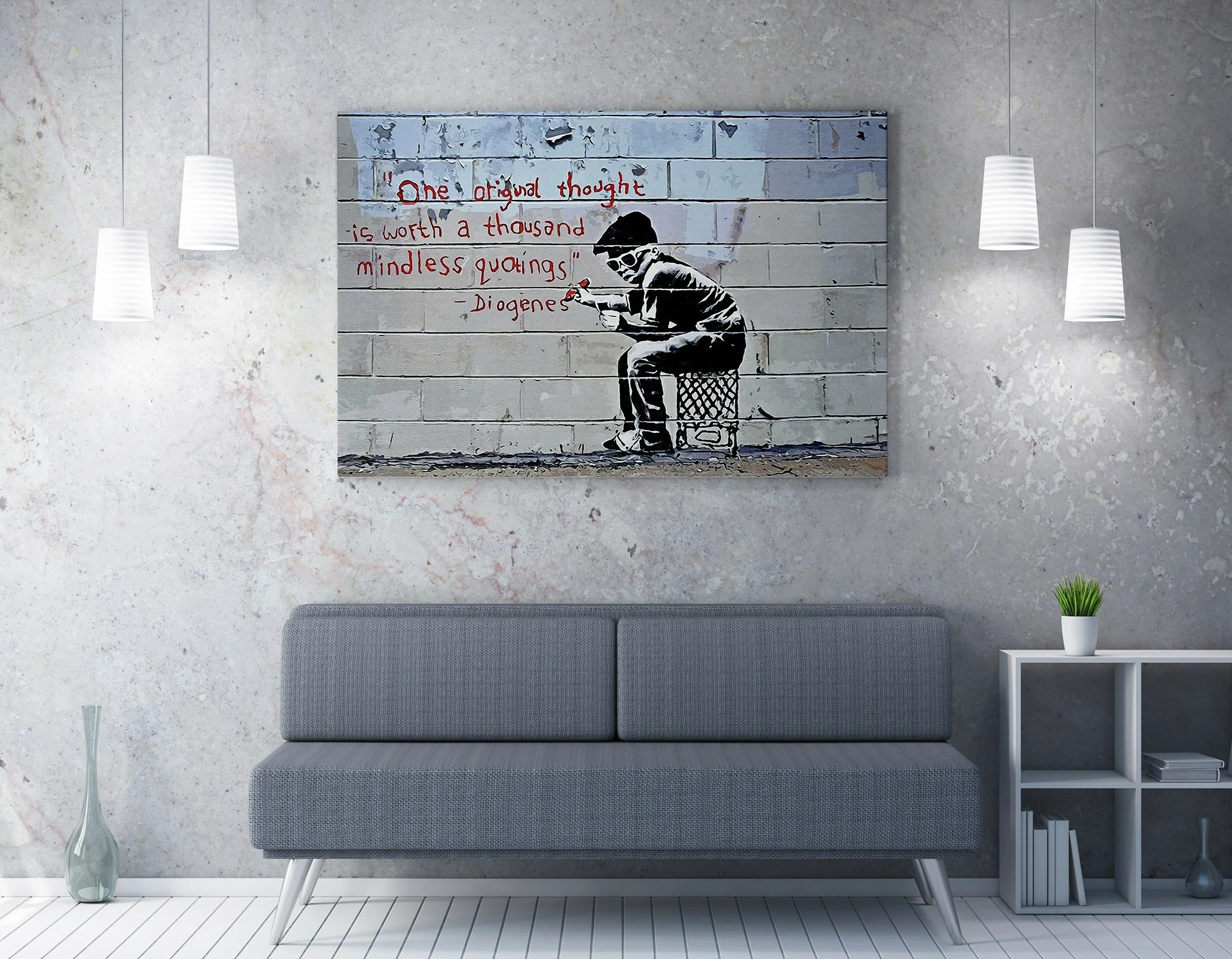 Pikturë dekorative në kanavacë, Banksy, shumëngjyrëshe, WY03, 50x70cm