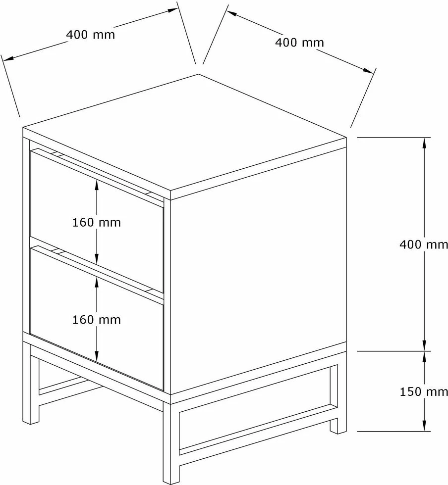 Komodinë Hanah Home, Cefalu, ngjyrë safir dhe e bardhë