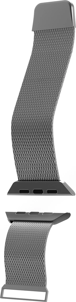 Rrip çeliku inox Puro Milanese për Apple Watch 42/44/45/49mm, Argjend