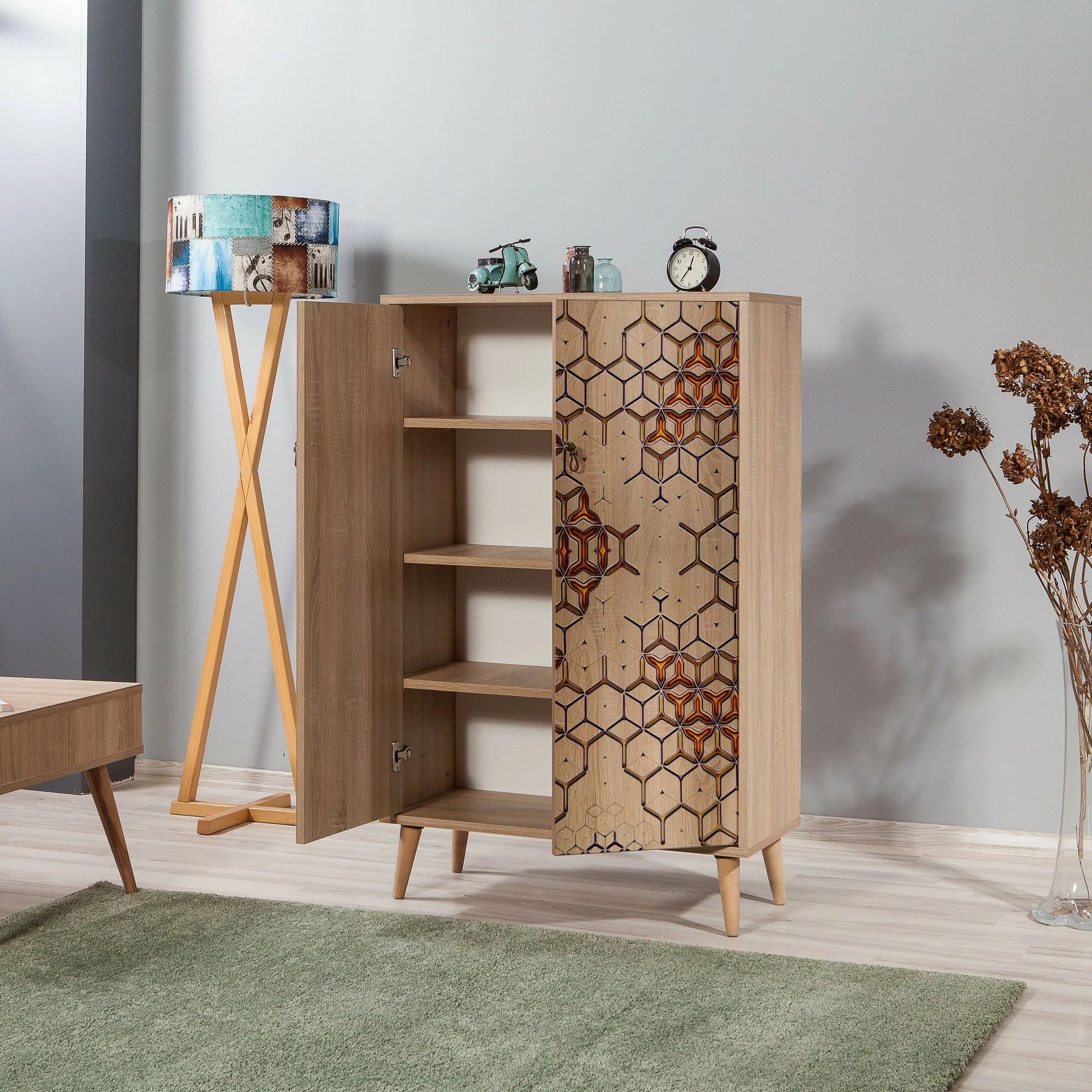 Dollap multifunksional Hanah Home, Multibox - 720, ngjyrë lisi Sonoma