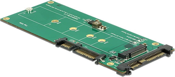 Konverter Delock U.2 SFF-8639/SATA 22-pin në M.2 Key M, 6 Gbit/s, i brendshëm, zi/gjelbër