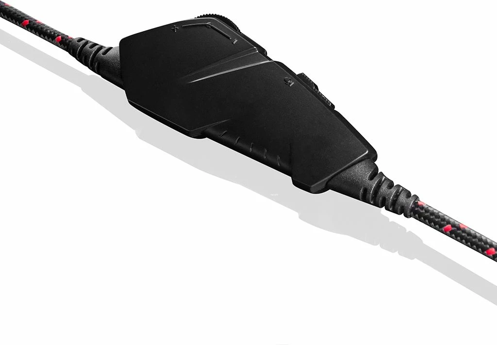 Kufje Modecom Volcano MC-839 Sword, me mikrofon, me kabllo 2.2 m, LED, adapter 4-pin në 2x3.5mm, të kuqe