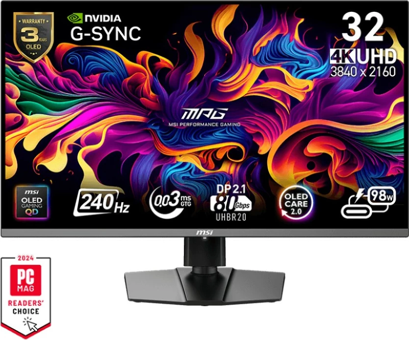 Monitor MSI MPG 322URXDE, 31.5 inç, QD-OLED, 240Hz, 4K UHD, i zi