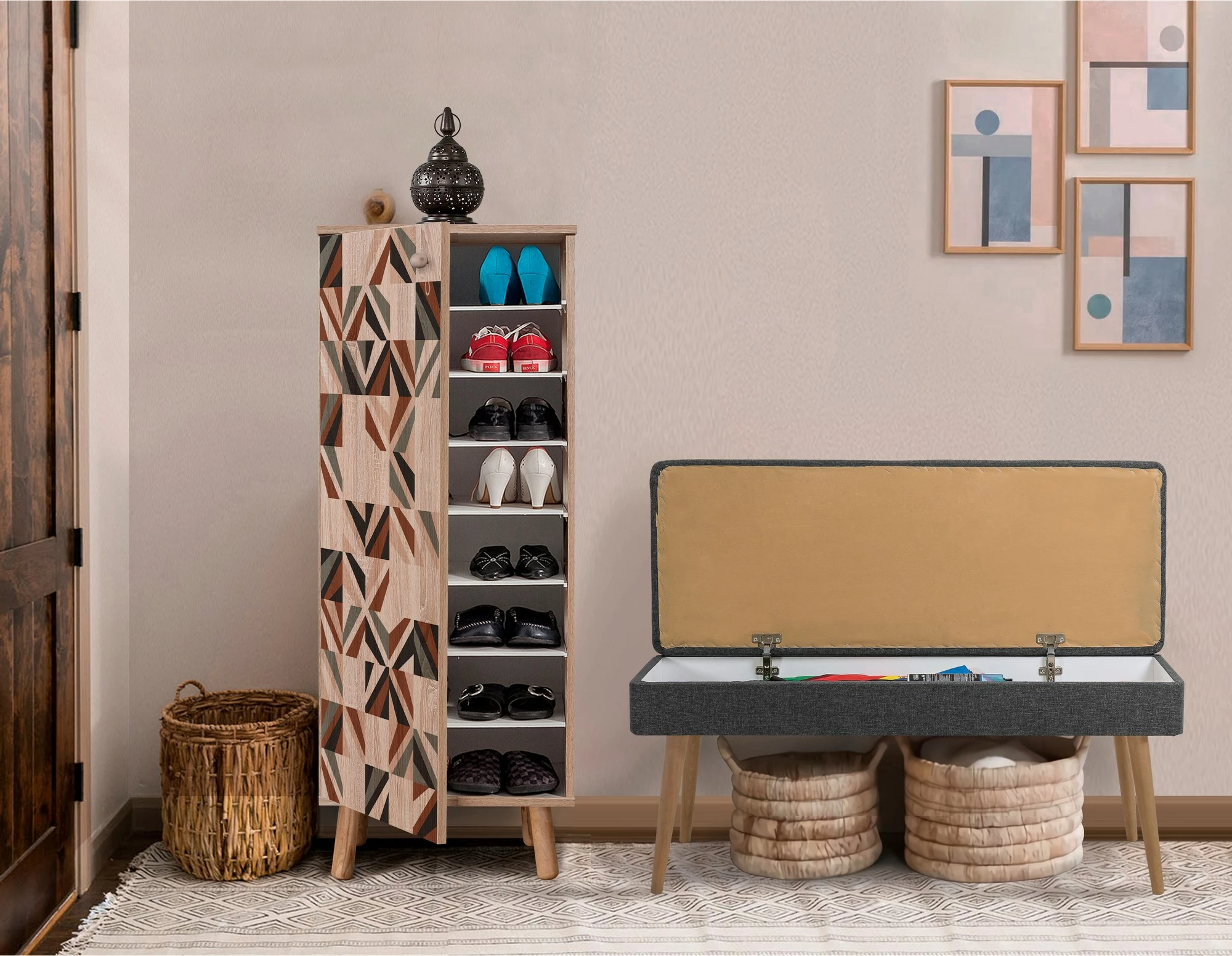 Set mobiljesh për korridor Skye Decor, ngjyrë sonomo-antracit, 914-1053