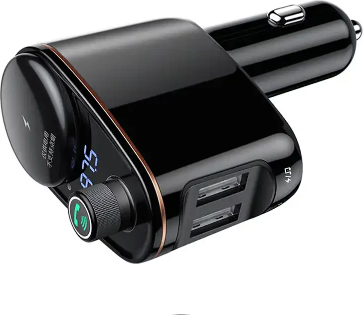 Transmetues Bluetooth për veturë Baseus S-06, MP3, 2x USB, i zi