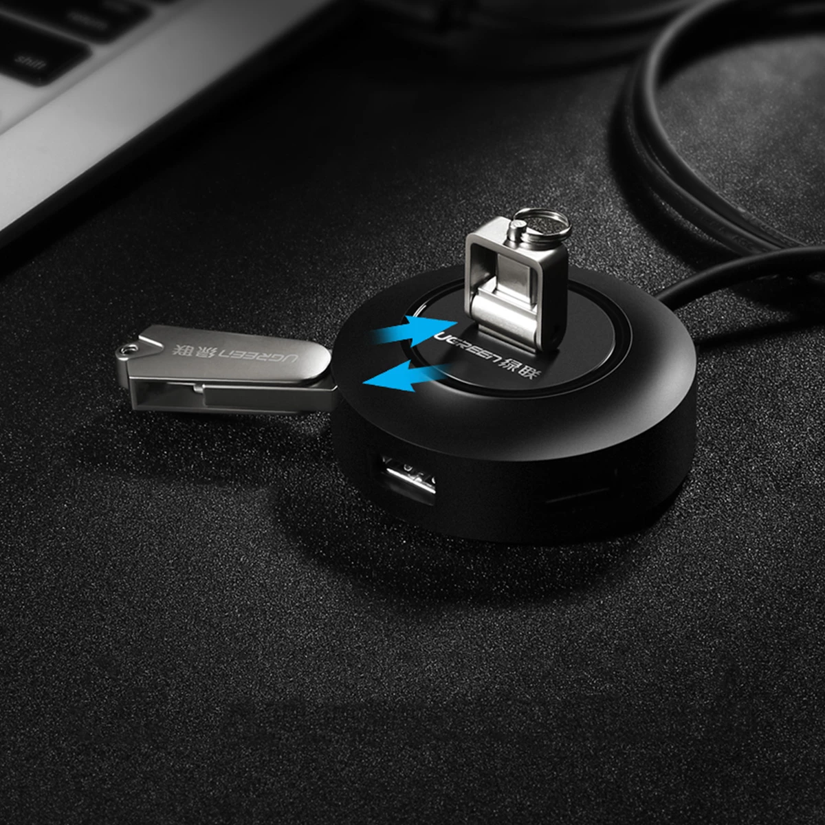 HUB USB Ugreen CR106, 4x USB-A, 480Mbps, 1m, Bardhë
