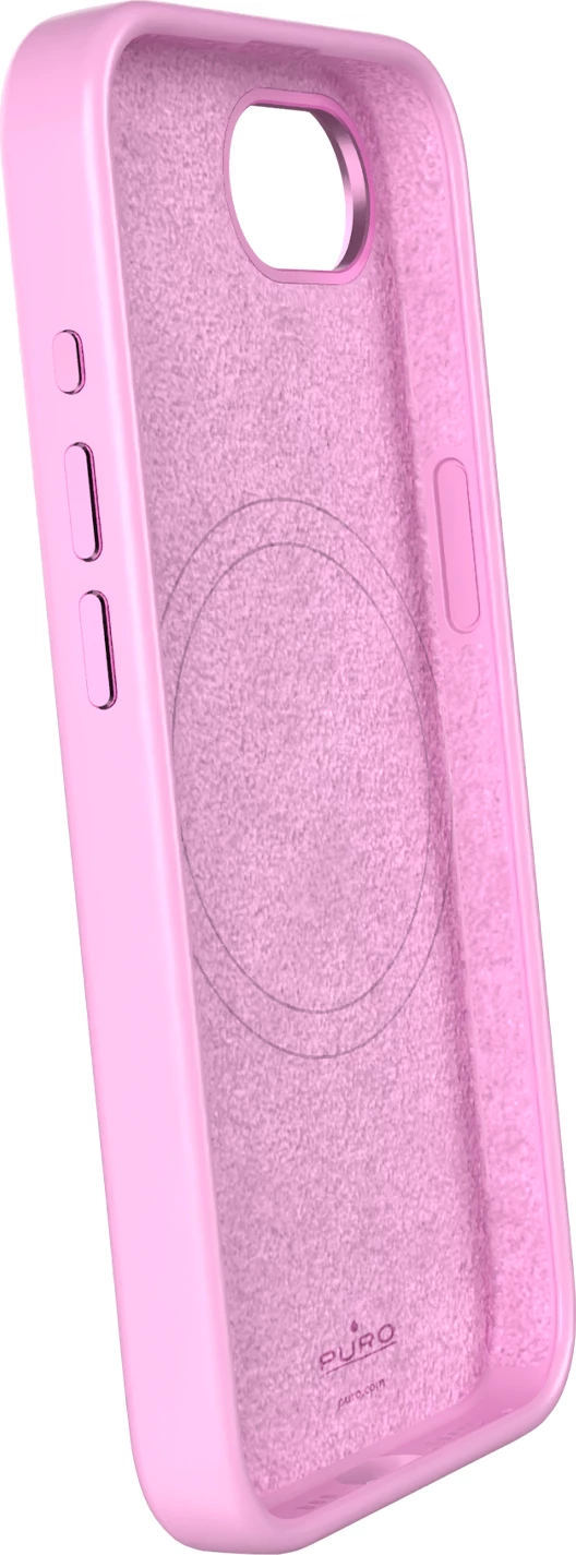 Mbështjellës Puro Icon Mag Pro për iPhone 16e, silikon, MagSafe, rozë