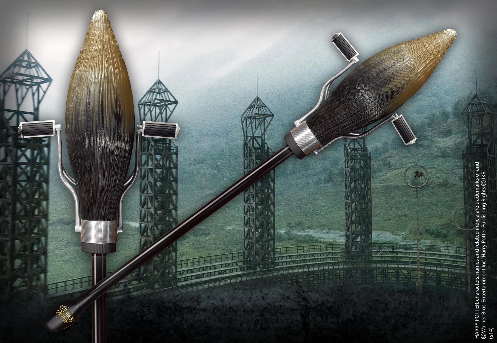 Replikë fshesë fluturuese NOBLE COLLECTION Nimbus 2001 Harry Potter, 103.2 cm, me mbajtëse muri
