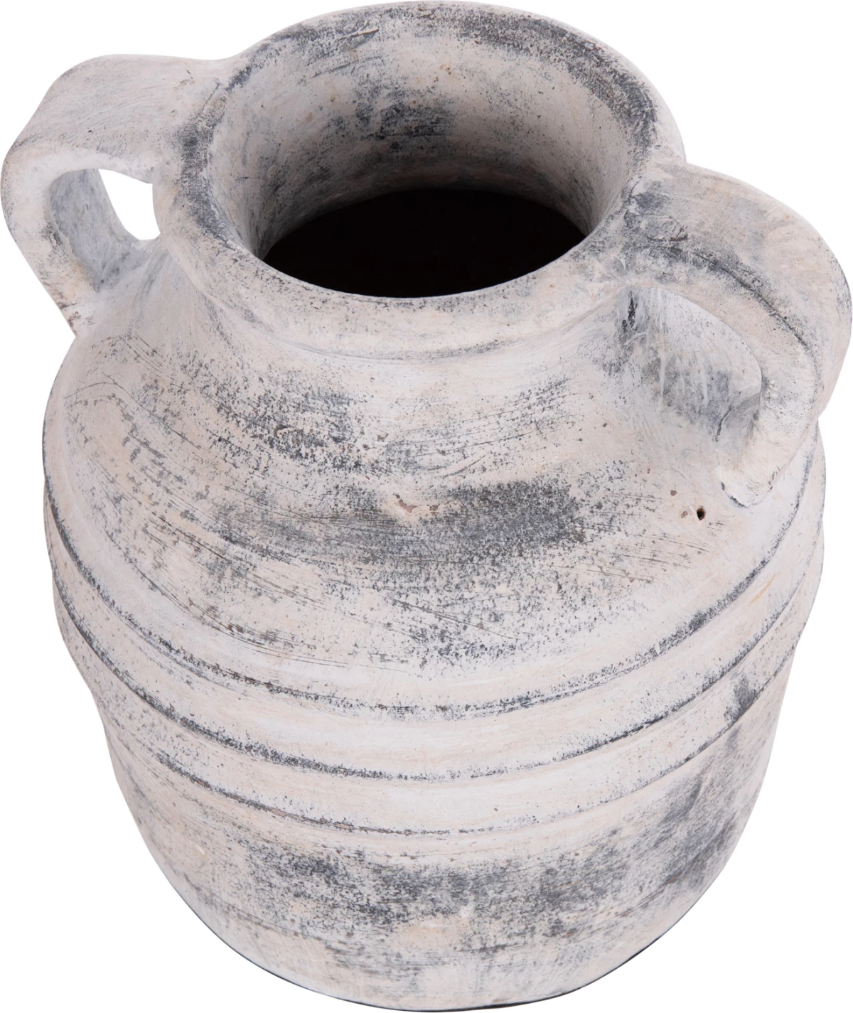 Vazo dekorative tavoline VERMO, terrakotë, ngjyrë gri e çelët, FH4398, 21x22cm