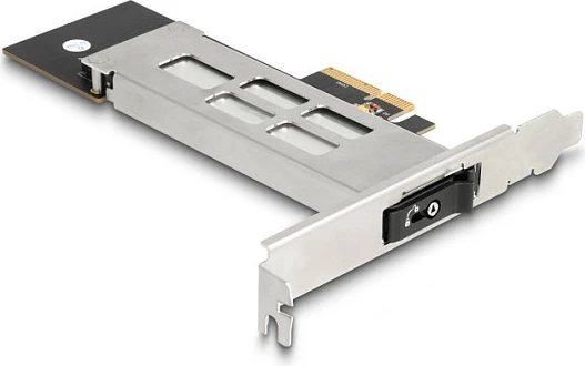 Kartë zgjerimi PCIe DeLOCK Mobile Rack, PCIe 4.0, për SSD M.2 NVMe, low profile, e zezë/metalike