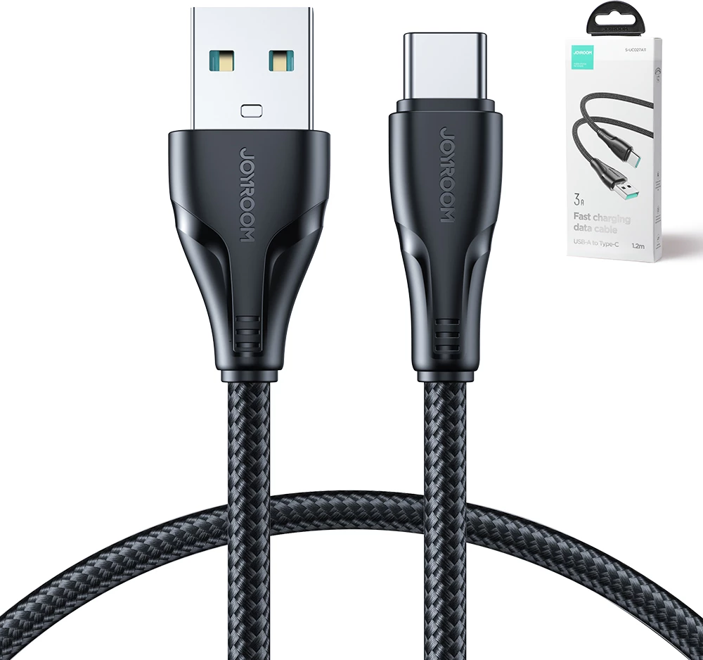 Kabllo Joyroom Surpass Series A11, USB-A në USB-C, 1.2m, 3A, e zezë
