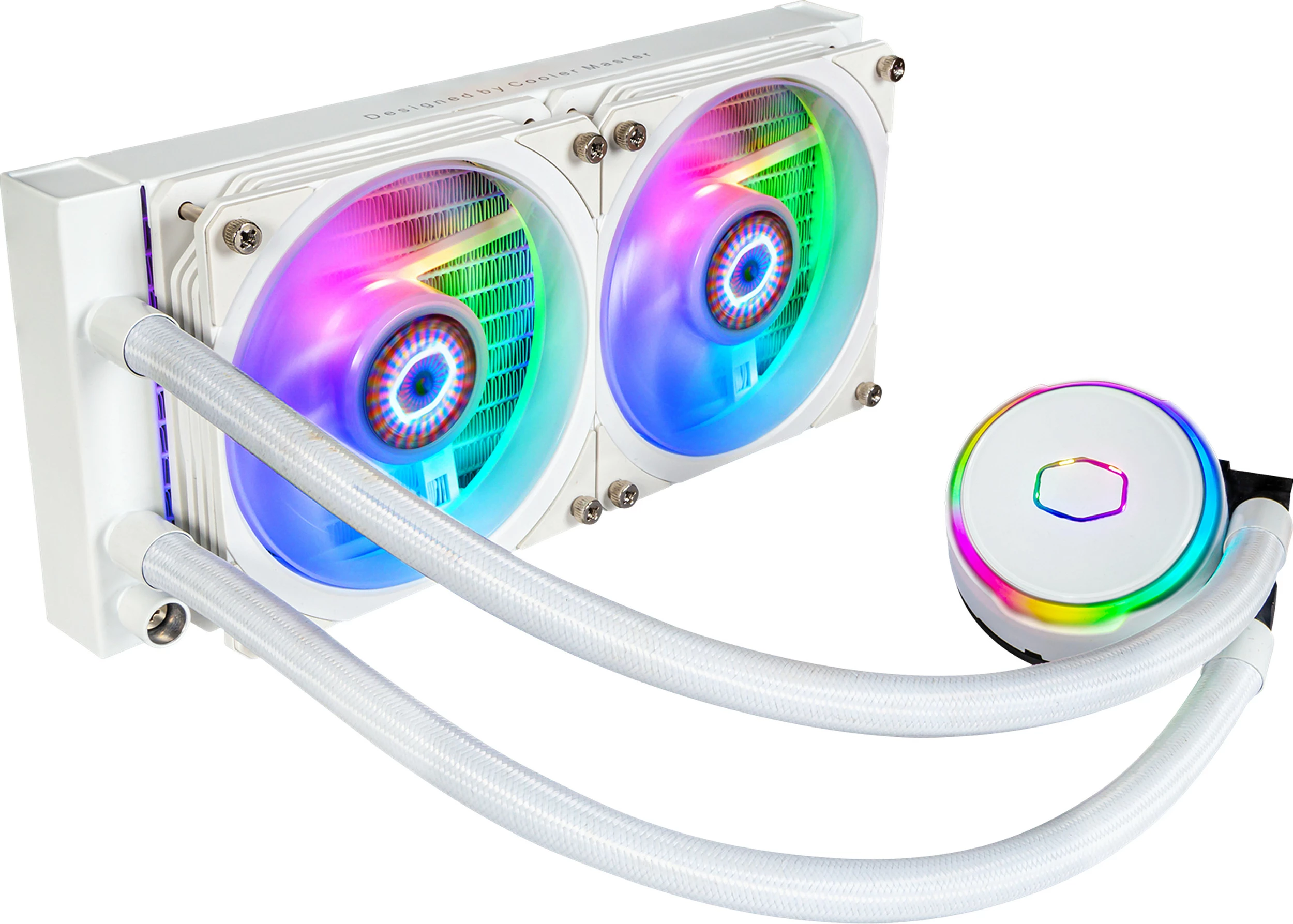 Ftohës procesori Cooler Master MasterLiquid PL240 FLUX, AIO 240mm, LGA1700/LGA1200, RGB, i bardhë