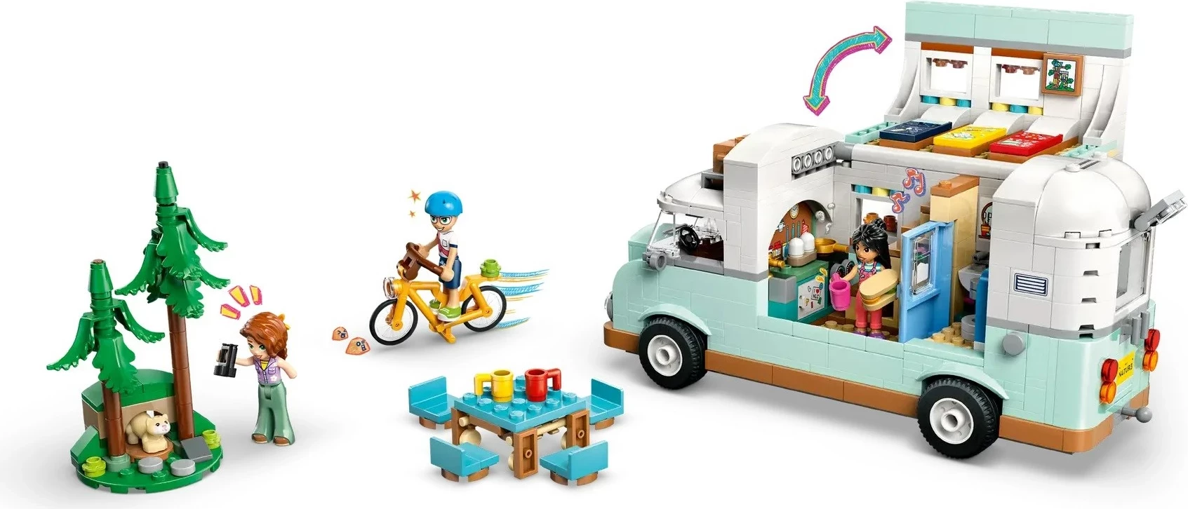 Set LEGO FRIENDS 42663, Kamper Aventurë, 3 minifigura