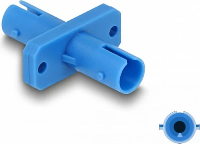 Kuplues fibër optike DeLOCK ST/ST Simplex, femër-femër, me kapak pluhuri, blu