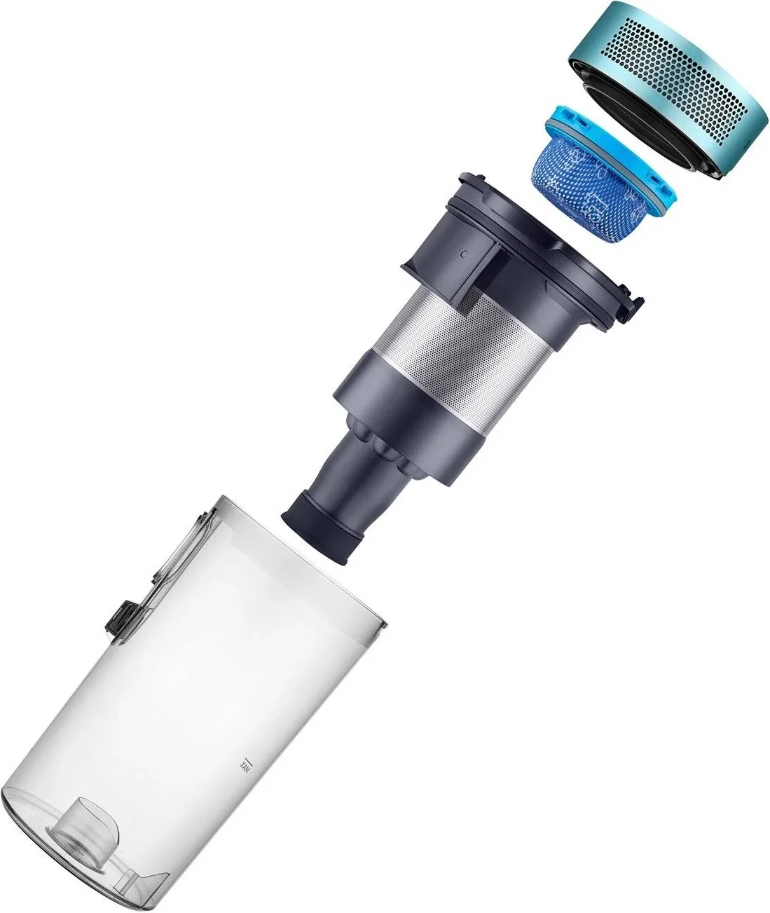 Fshesë me korrent pa kabllo, Samsung Jet 60 Turbo VS15A6031R1, thithje 150 W, sistem Jet Cyclone, filtrimi multi-shtresor, blu