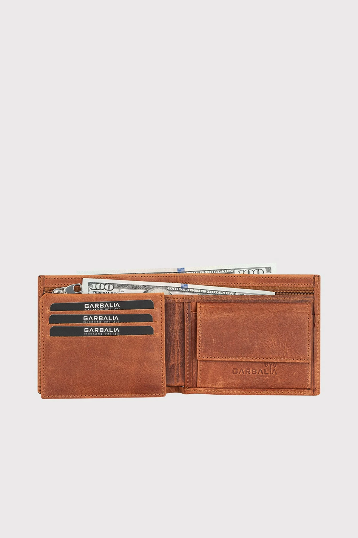 Portofol për burra, lëkurë natyrale, ngjyrë tan, Zoozie Bags Madriid Crazy