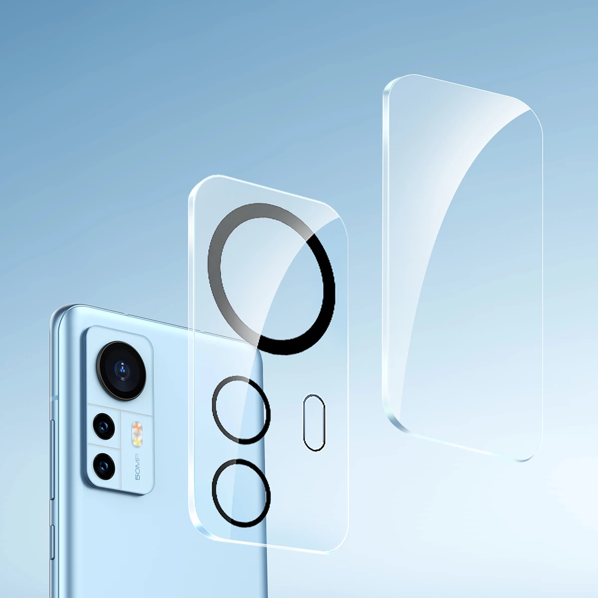 Mbrojtës kamerë Baseus për Xiaomi 12 Pro, 0.3mm, Transparent, 2 copë + set pastrimi