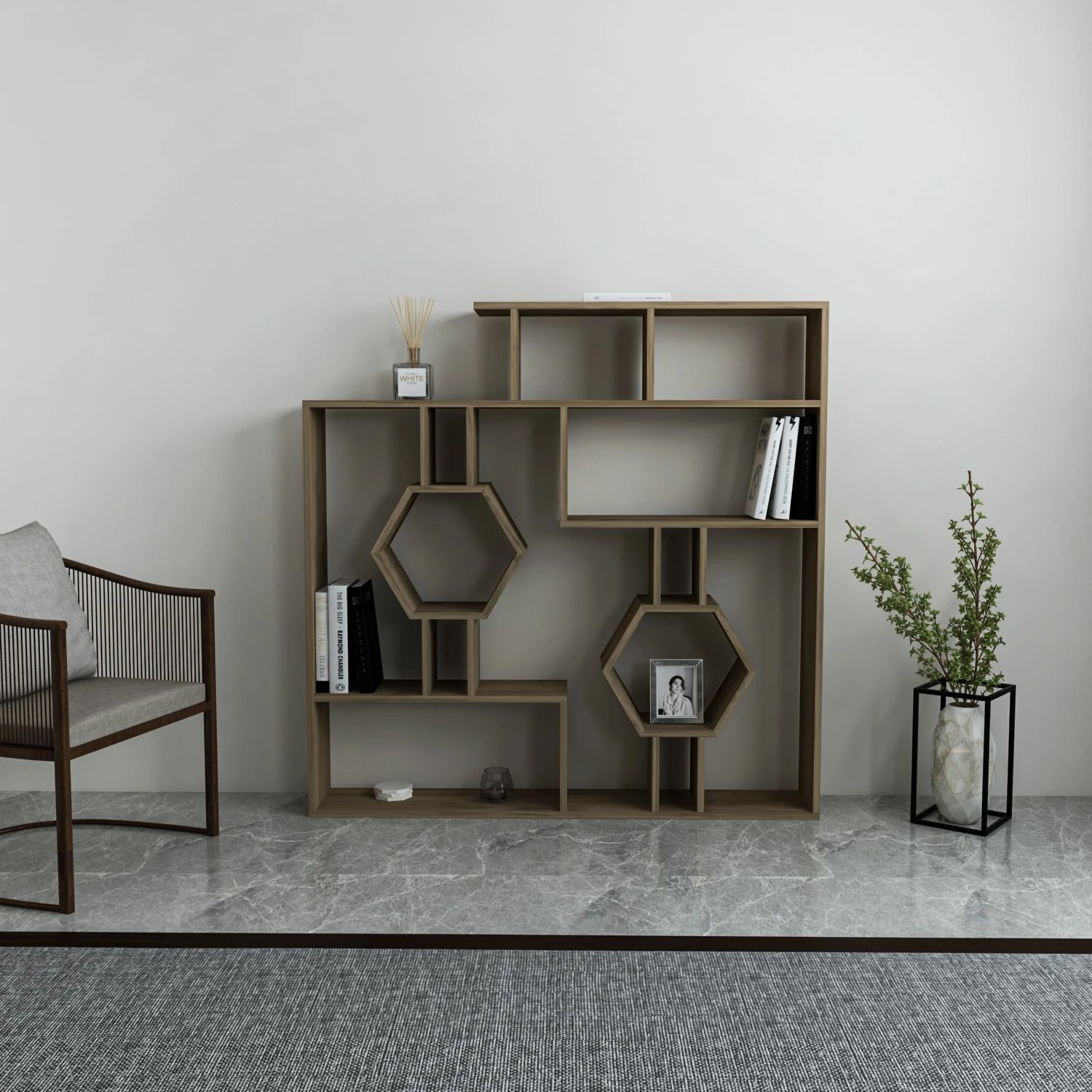 Raft librash Hanah Home Tamara, ngjyrë arre