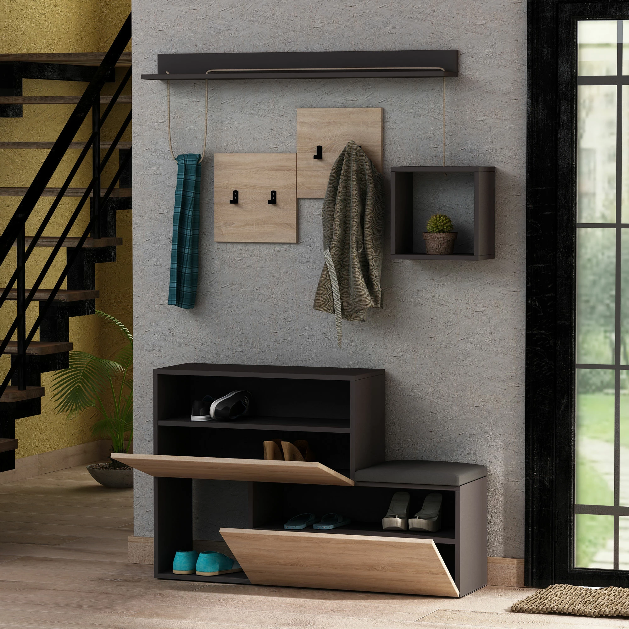 Stendë korridori Skye Decor, Holdon, anthracite, sonomo