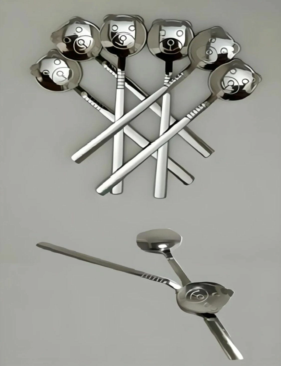 Set lugësh prej inoksi, dizajn arushi, 6 copë, d95