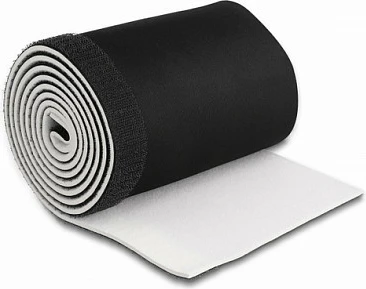 Mbështjellës për kabllo DeLOCK, neopren, 1.5 m x 135 mm, Ø 3.5 cm, me velkro, zi/bardhë