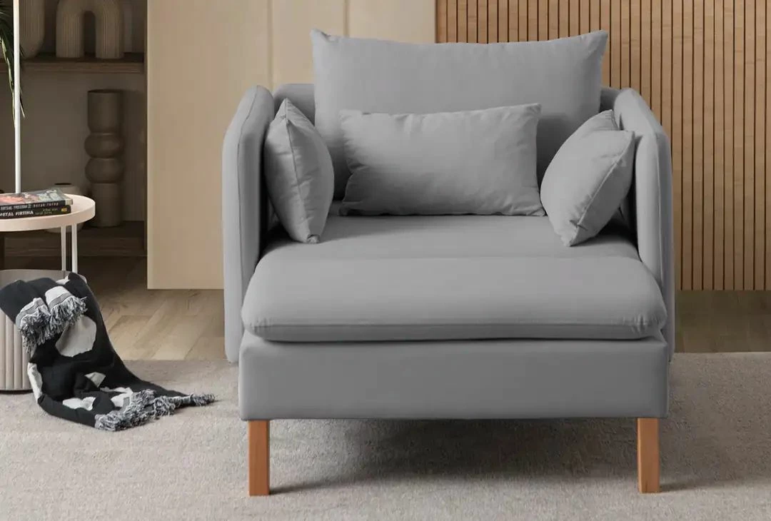 Karrige Wing Flexy, kadife, ngjyrë gri, Atelier del Sofa