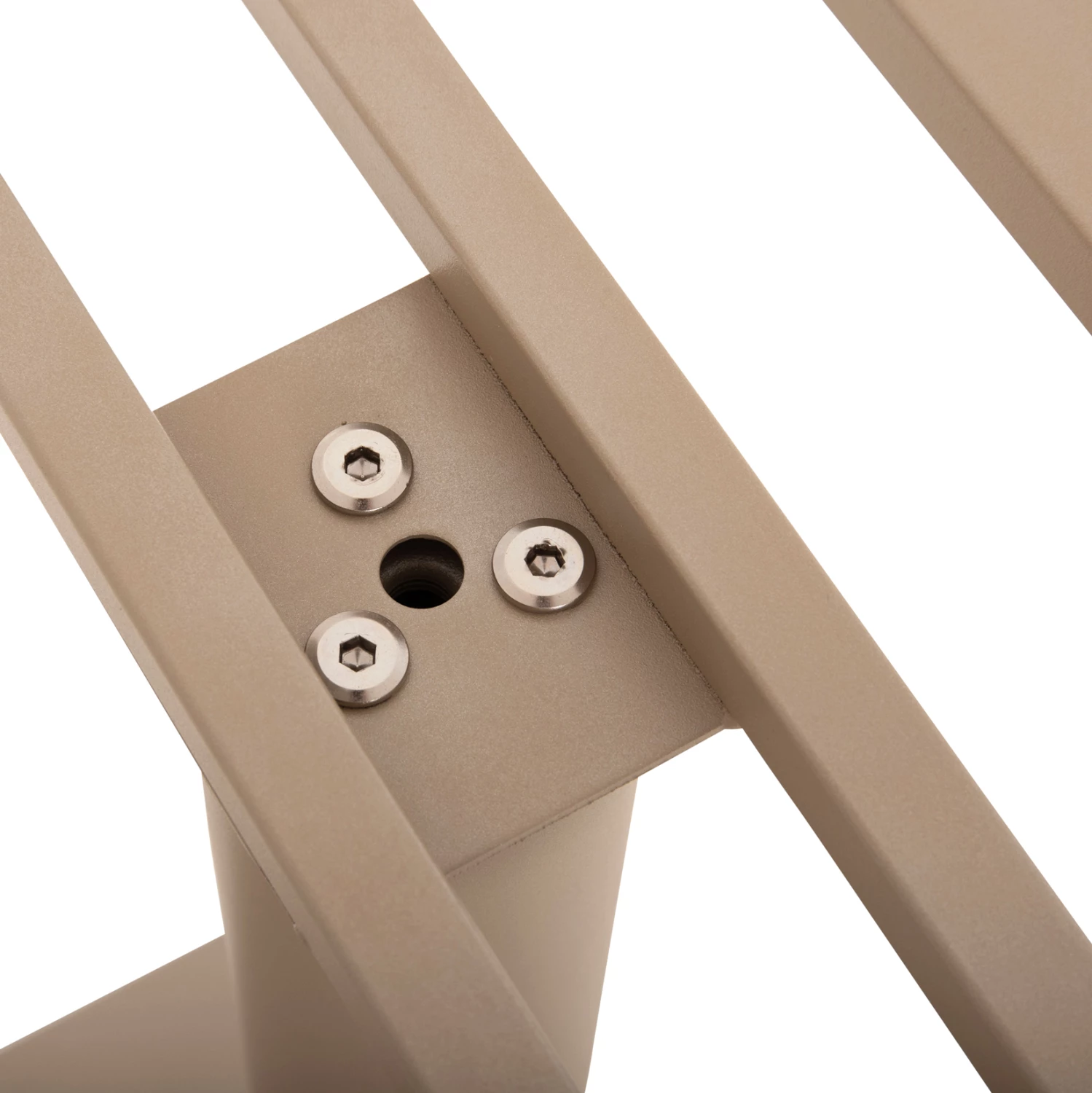 Baza për tavolinë metalike, ngjyrë kapuçino mat, me rregullues lartësie, 80x40x72cm