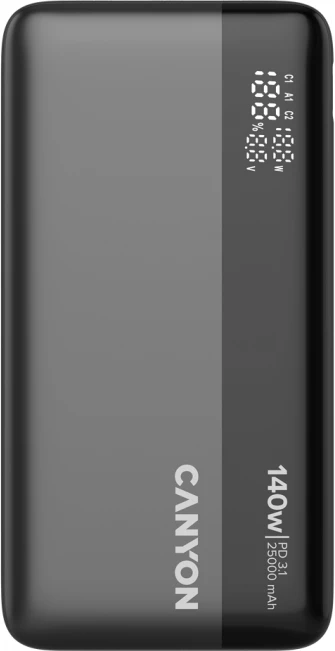 Power bank CANYON PB-240 25000mAh PD 140W me display, Dark Grey