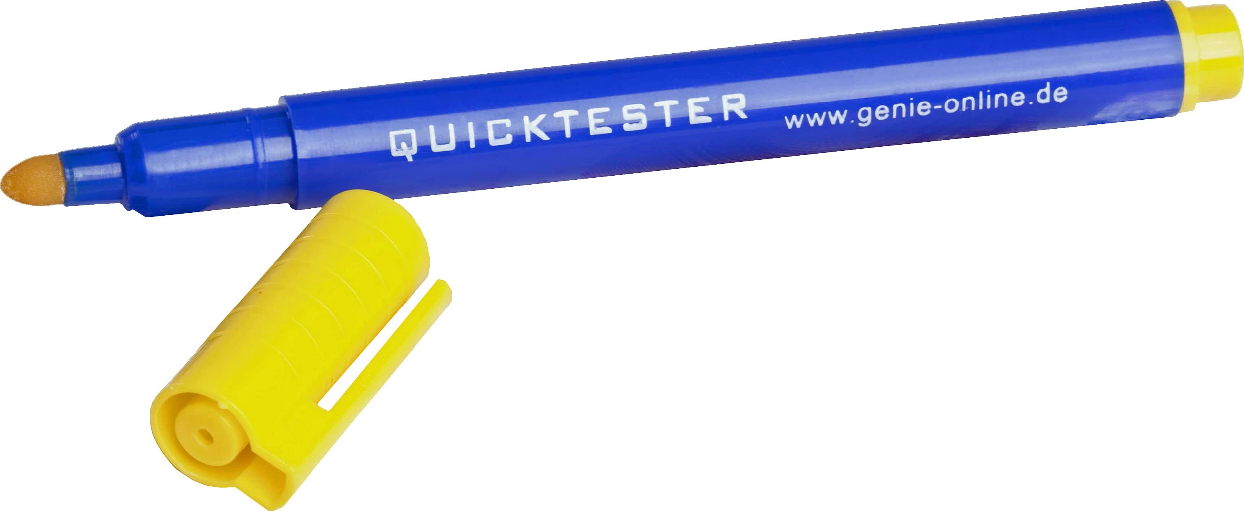 Testues kartëmonedhash GENIE Quicktester, portativ me bateri, blu/verdhe