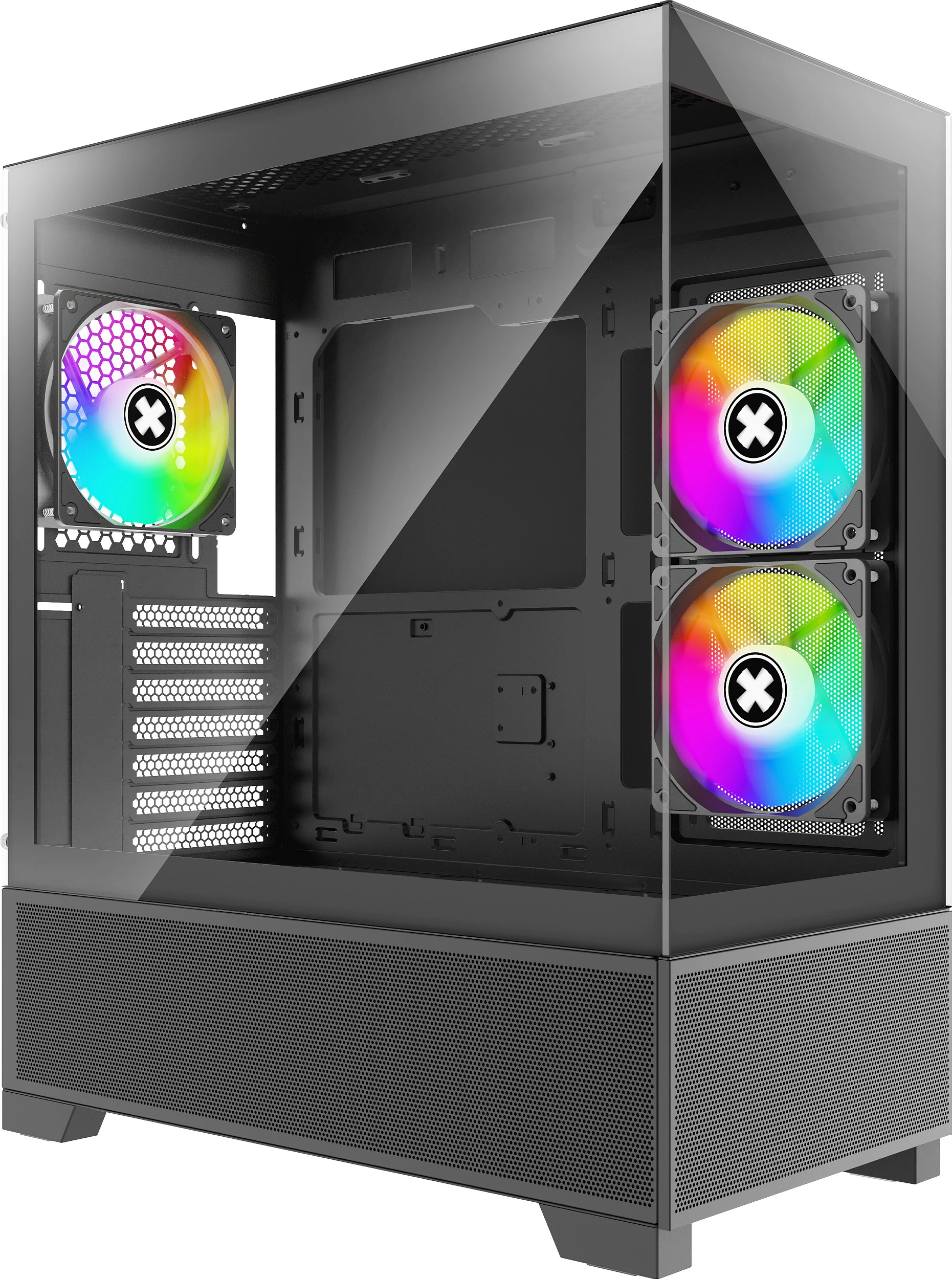 Kasë Xilence Beam XG172, Midi Tower, tempered glass, RGB, e zezë