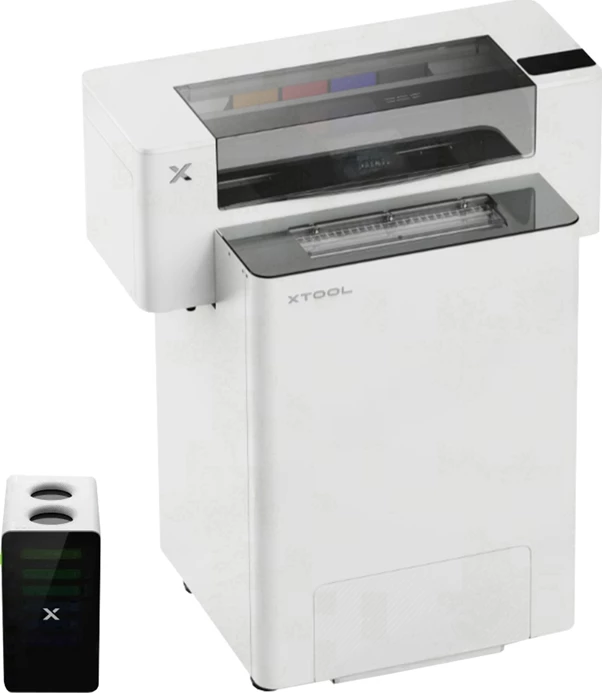 Printer tekstili, xTool, XAP-AIO, gjerësi printimi 356 mm, 720×1800 DPI, Epson I1600 Dual, CMYK+W, set all-in-one