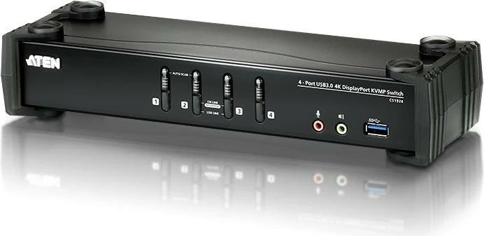 Switch KVM ATEN CS1924-AT-G, 4 porta USB 3.0, 4K DisplayPort, i zi