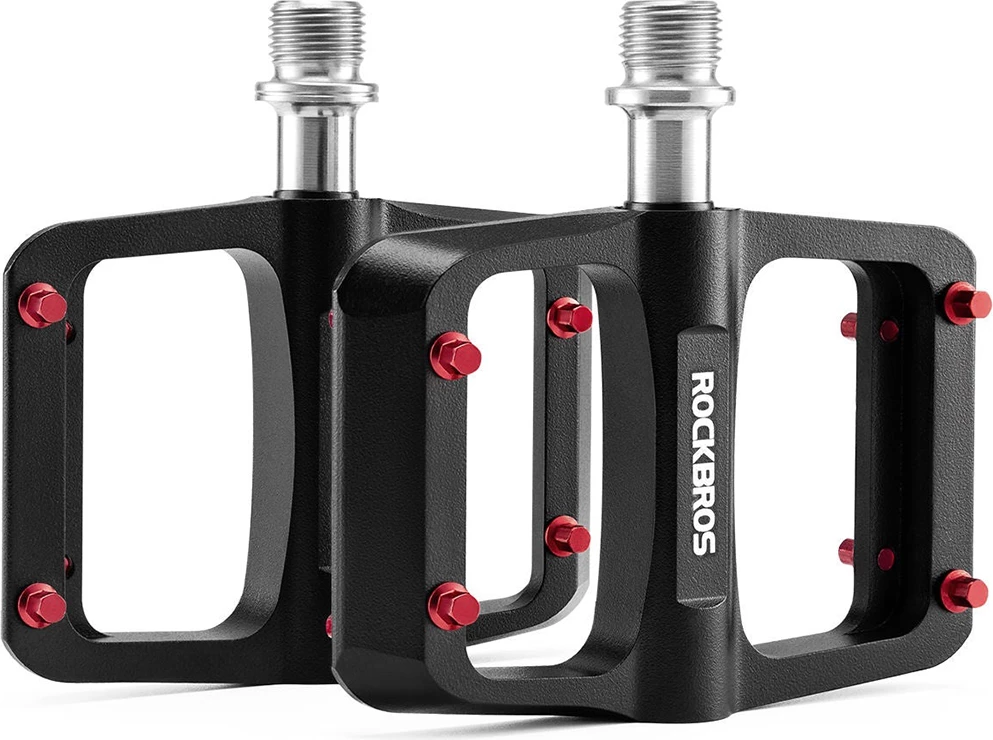 Pedale biçiklete platformë Rockbros BP2603, bosht titanium, platformë aliazh magnezi, 3 kushineta, 101×97 mm, 171 g/çift, e zezë, set 2 copë