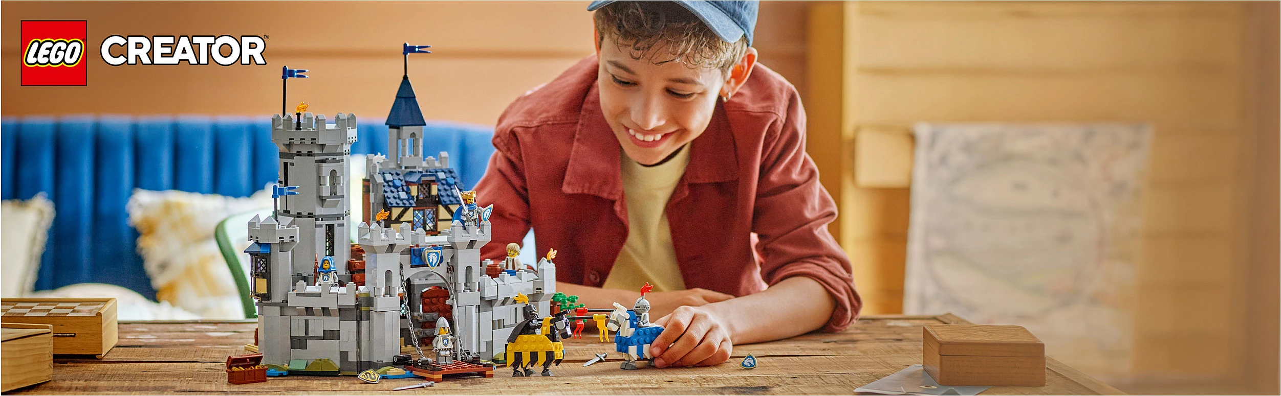 Set LEGO Creator 3in1 Medieval Horse Knight Castle 31168, 1371 copë, multikolor