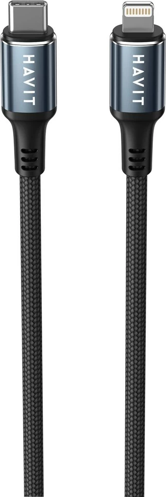 Kabllo USB Type-C në Lightning Havit CB6311, 1 m, e zezë